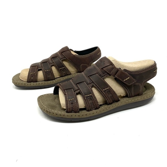 Clarks Men's Brown Union Open Toe Fisherman Sandals - Picture 8 of 9
